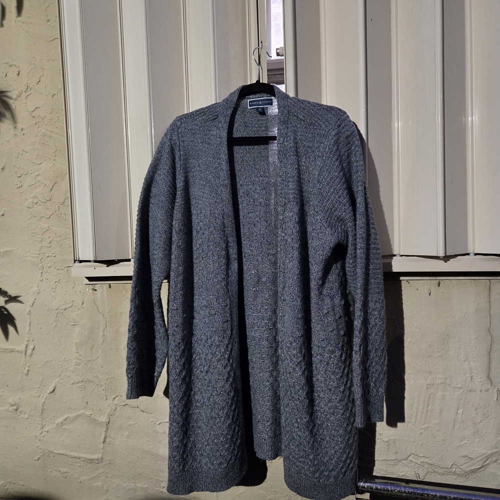 Karen Scott Heather Gray Knit Cardigan‎
